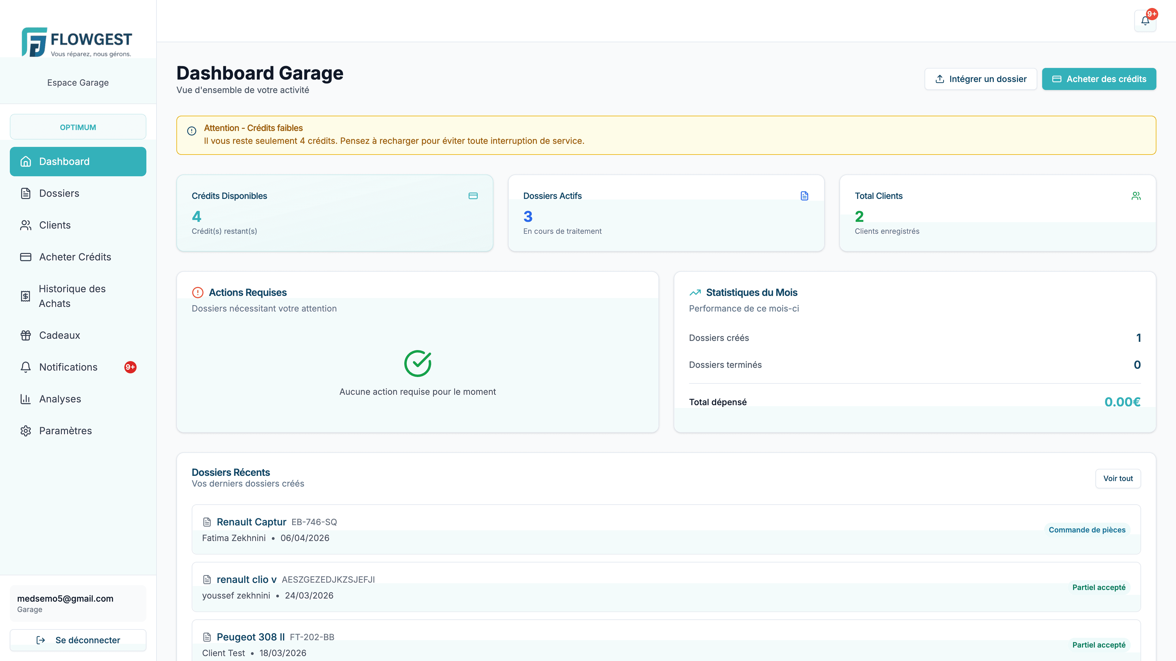 FlowGest Dashboard